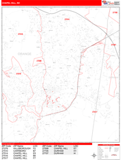 Chapel Hill Digital Map Red Line Style